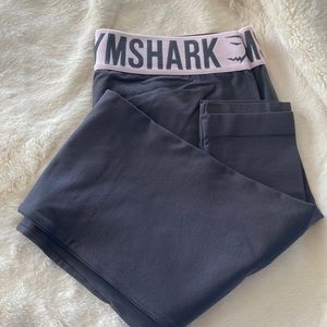 Womens Gymshark Fit Leggings - Full length stone gray/pink Medium!